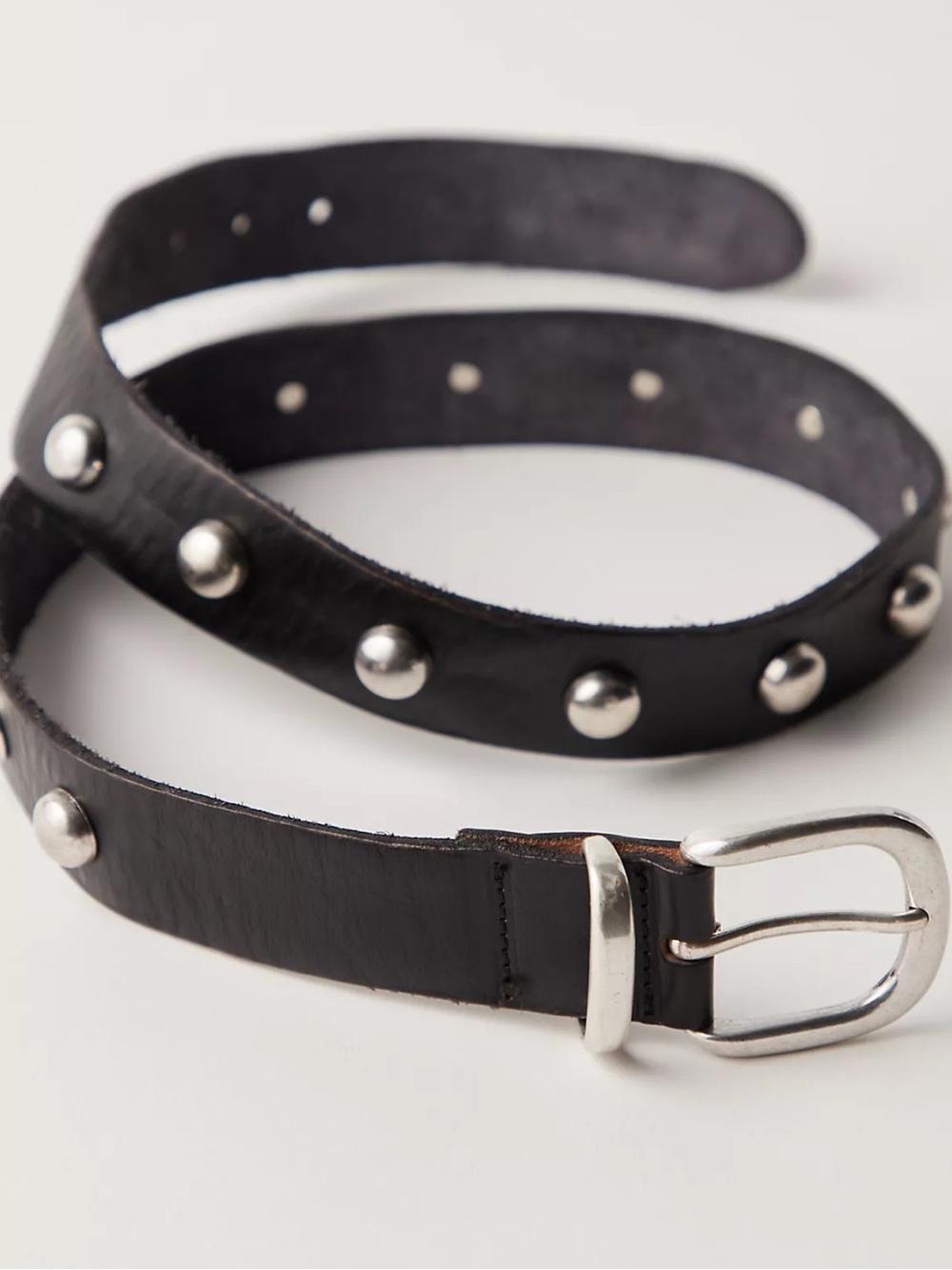 35Z.New Studded Black  Genuine Leather Belt